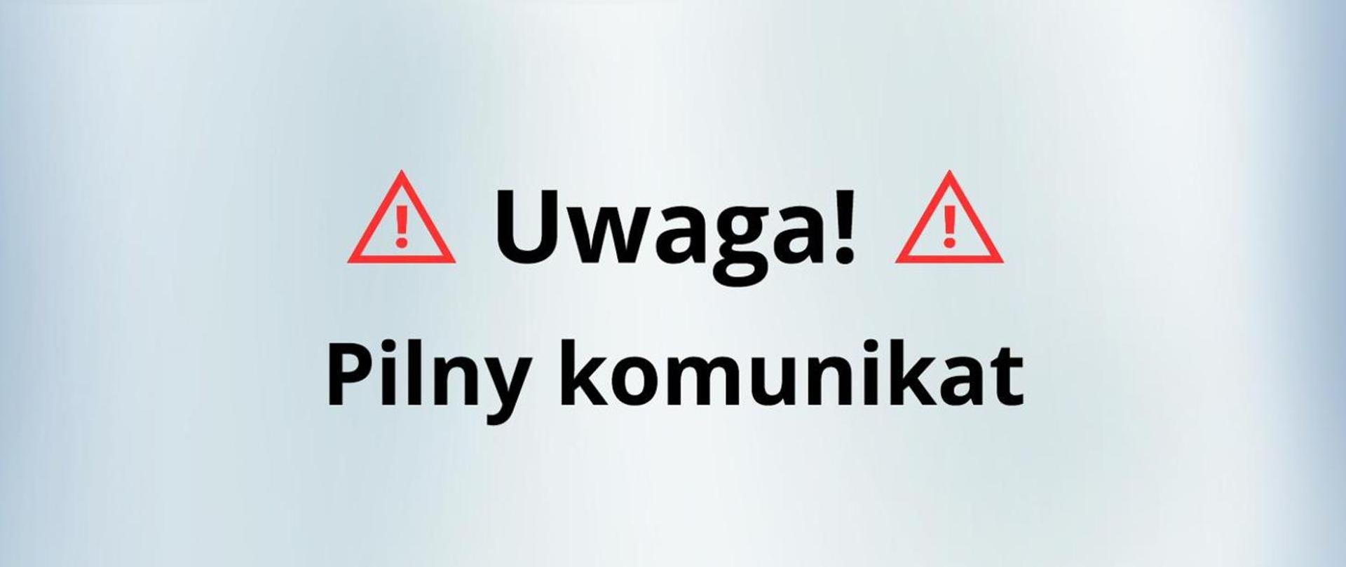 Komunikat o niezdatności