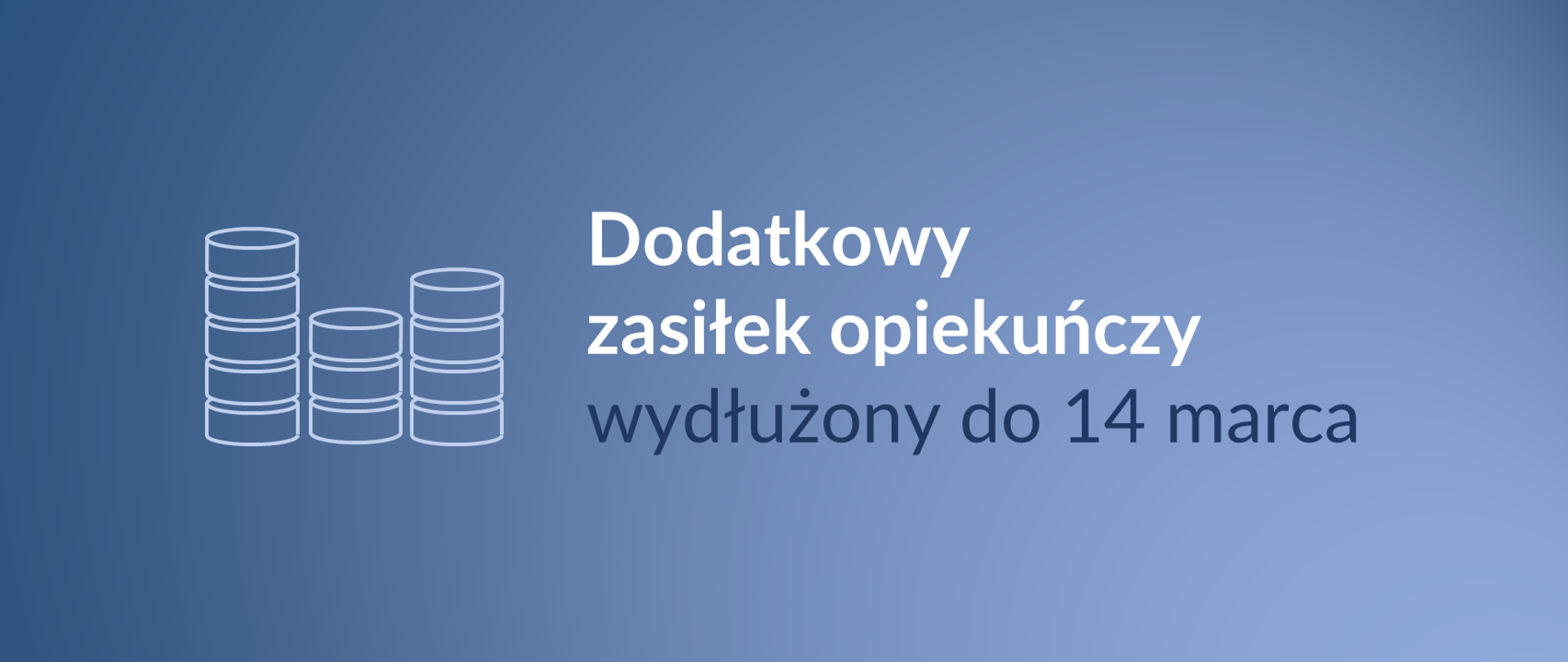 Grafika z tekstem: "Dodatkowy zasiłek opiekuńczy wydłużony do 14 marca"