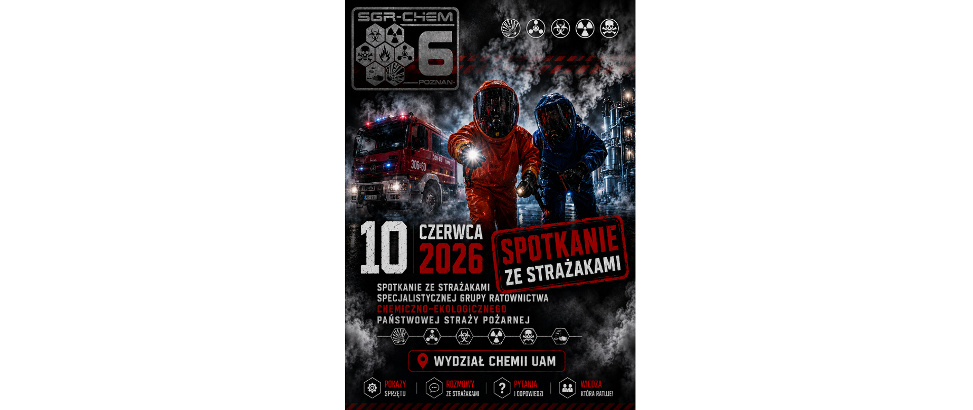 Plakat SPOTKANIE ZE STRAŻAKAMI 10 CZERWCA 202