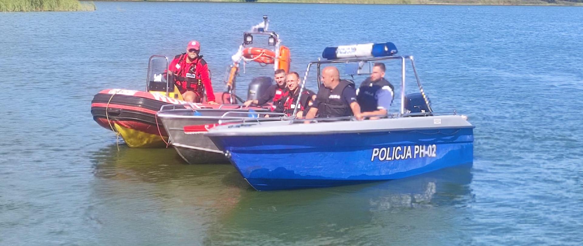 Spotkanie służb z dziećmi nad jeziorem Urszulewskim