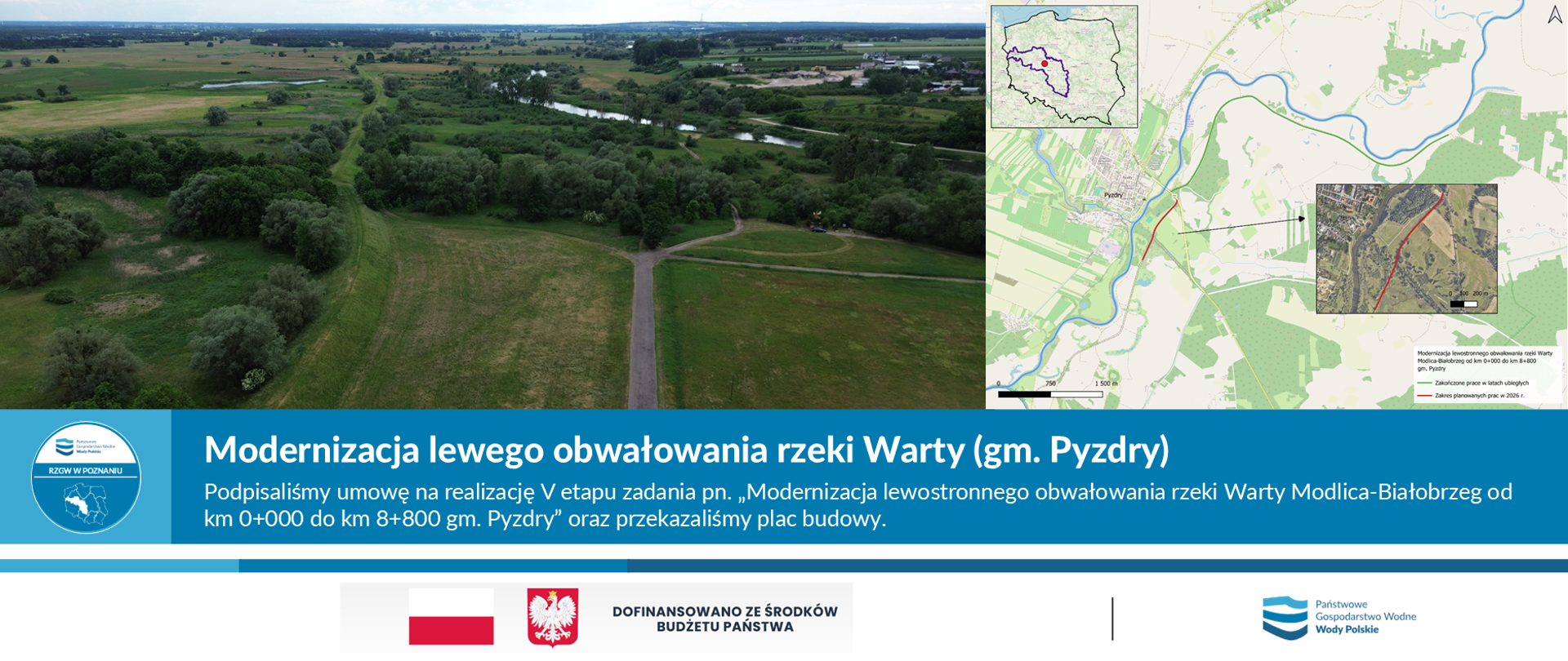 Rusza modernizacja lewego obwałowania rzeki Warty (gm. Pyzdry)