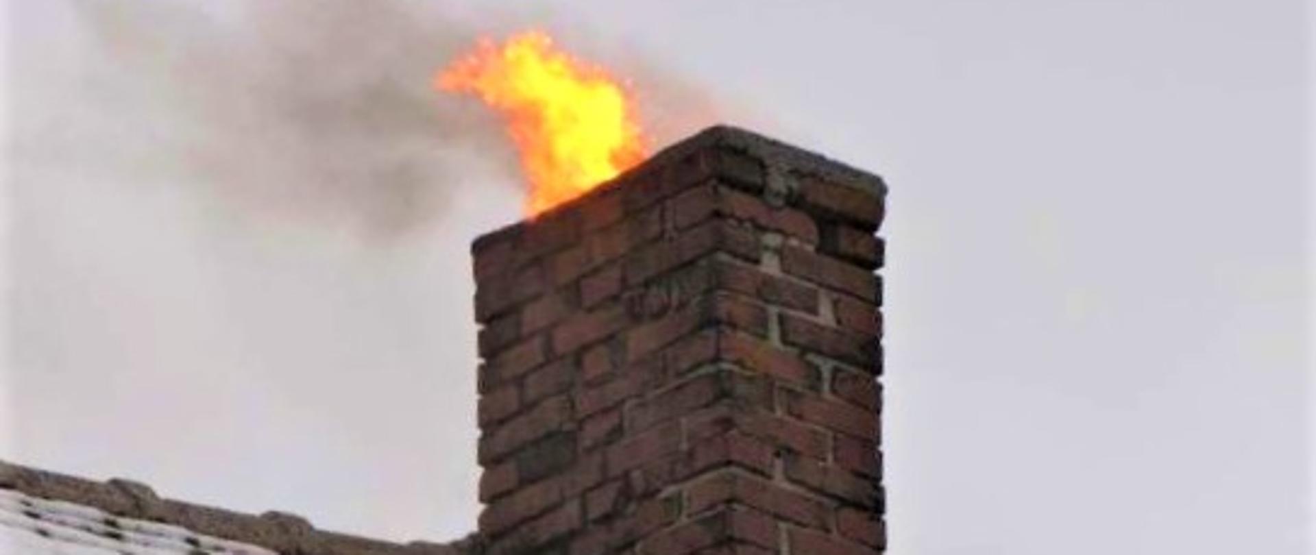 Pożar sadzy w kominie 