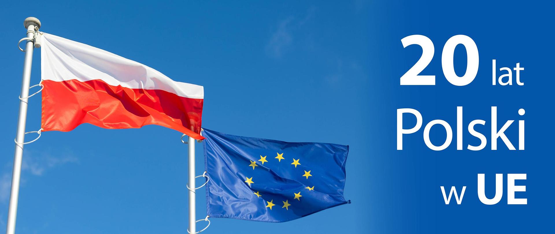 Flagi Polski i Unii