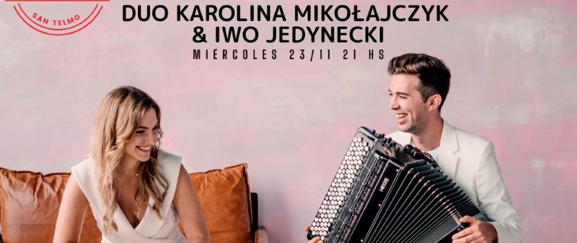 El dúo de Karolina Mikołajczyk (violín) e Iwo Jedynecki (acordeón) es uno de los conjuntos de cámara más interesantes e innovadores de la generación joven. 