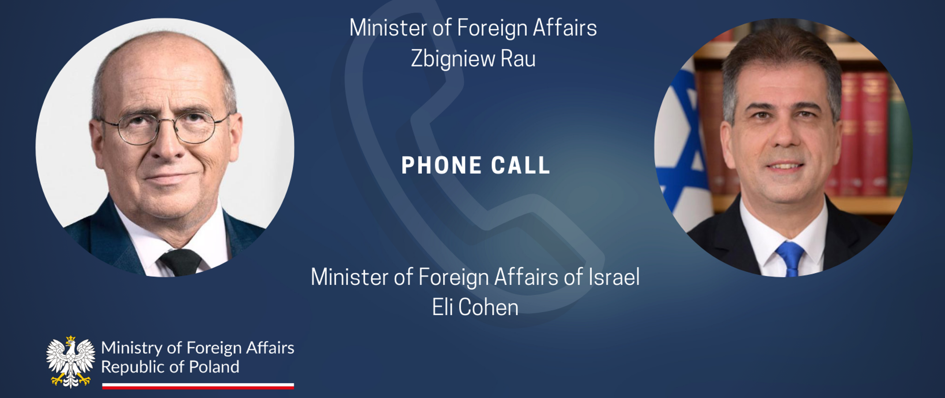 Minister of Foreign Affairs Zbigniew Rau held a telephone conversation with his Israeli counterpart Eli Cohen