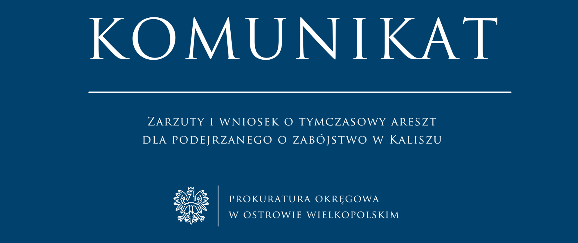 Zarzuty i wniosek o tymczasowy areszt dla podejrzanego o zabójstwo w Kaliszu