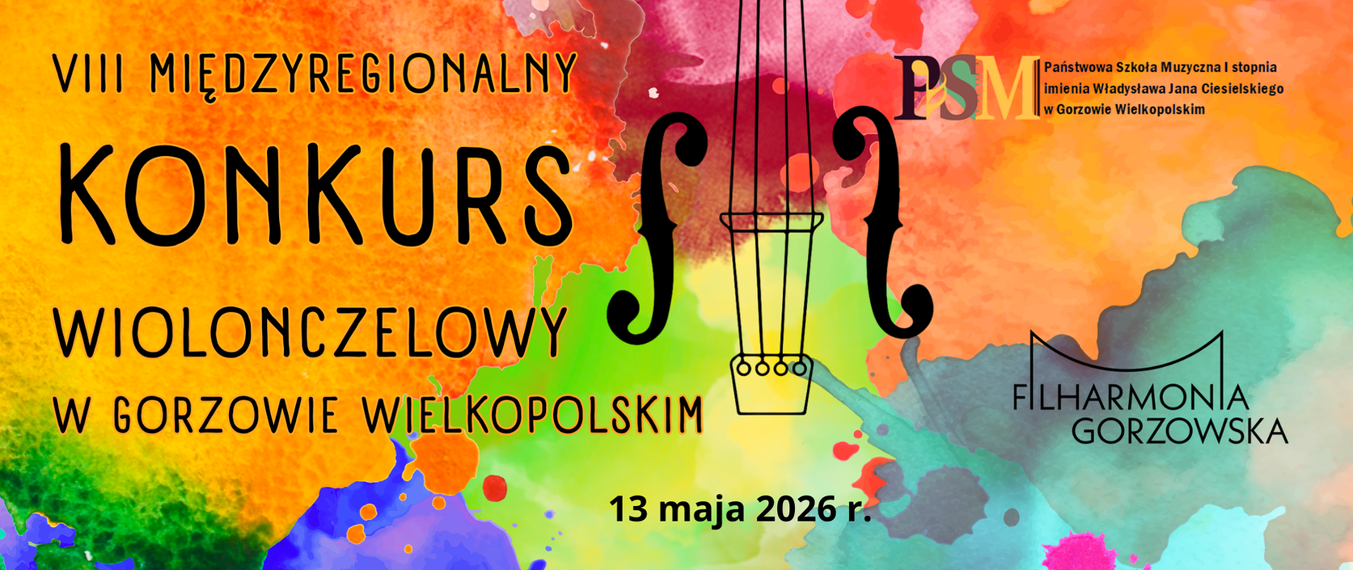 Zdjęcie przedstawia Plakat 8 Międzyregionalnego Konkursu Wiolonczelowego