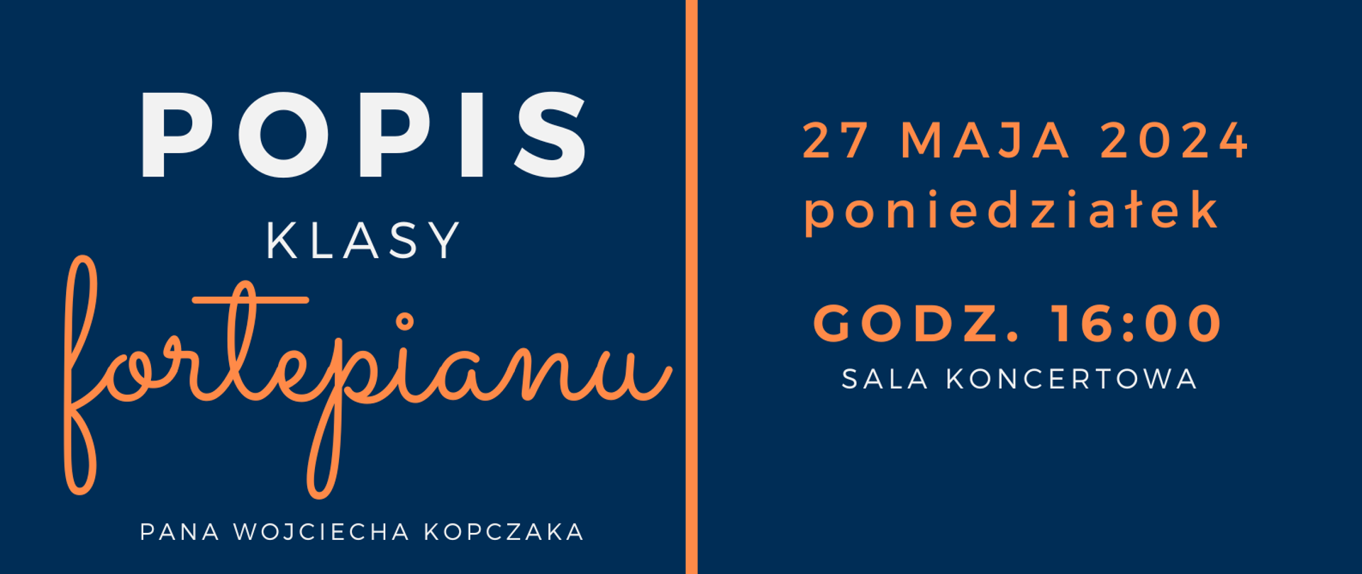 Klawisze na granatowym tle, popis klasy fortepianu