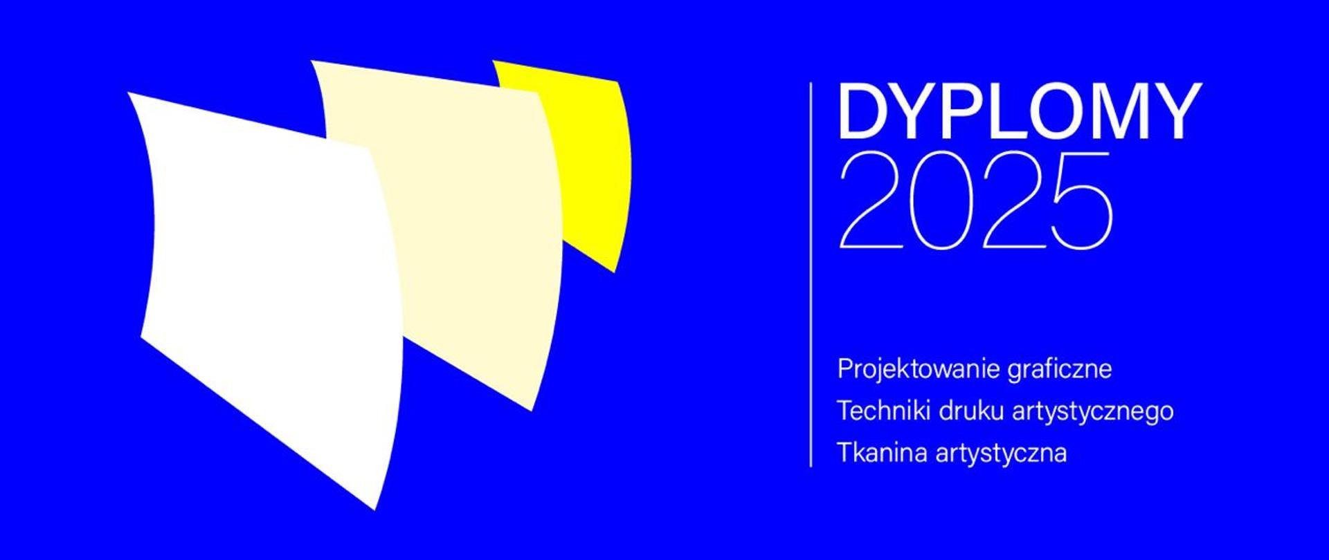 3 kartki przypominające żagle na niebieskim tle