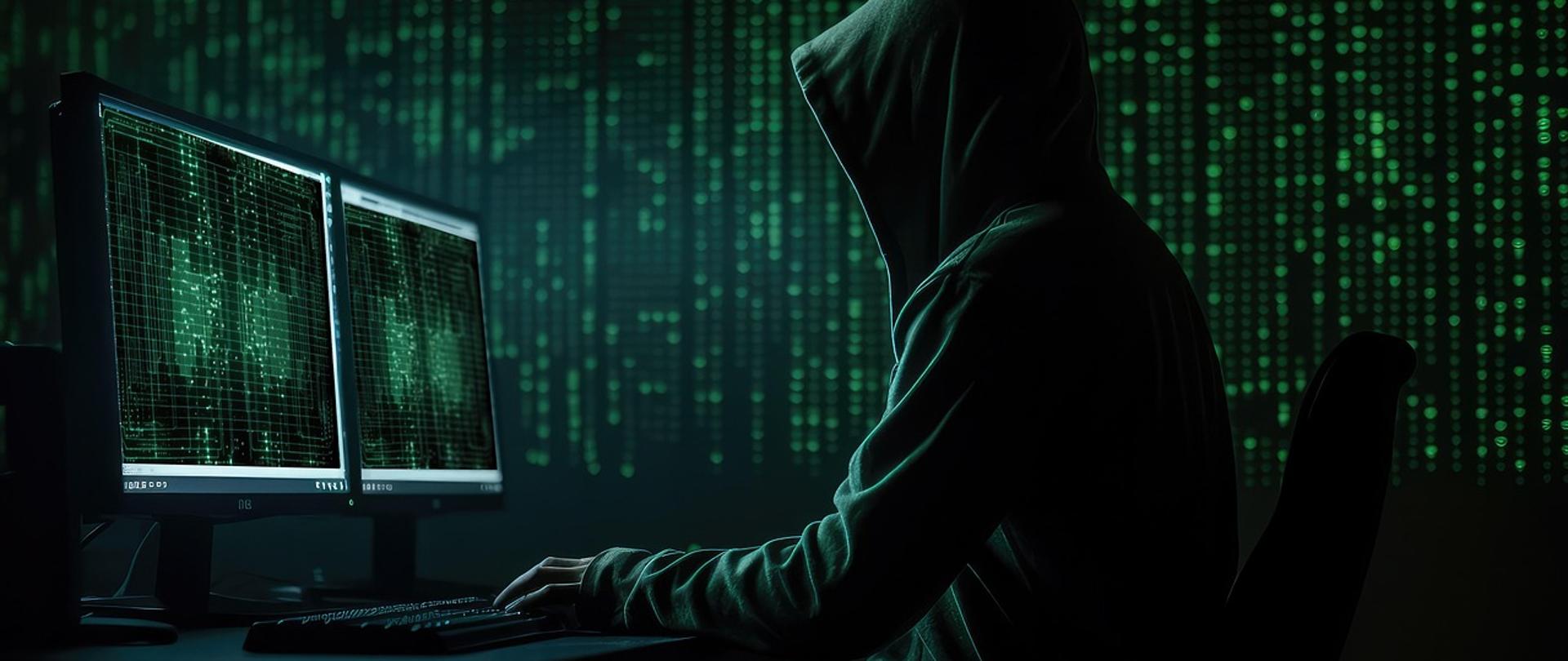 Haker przed komputerem