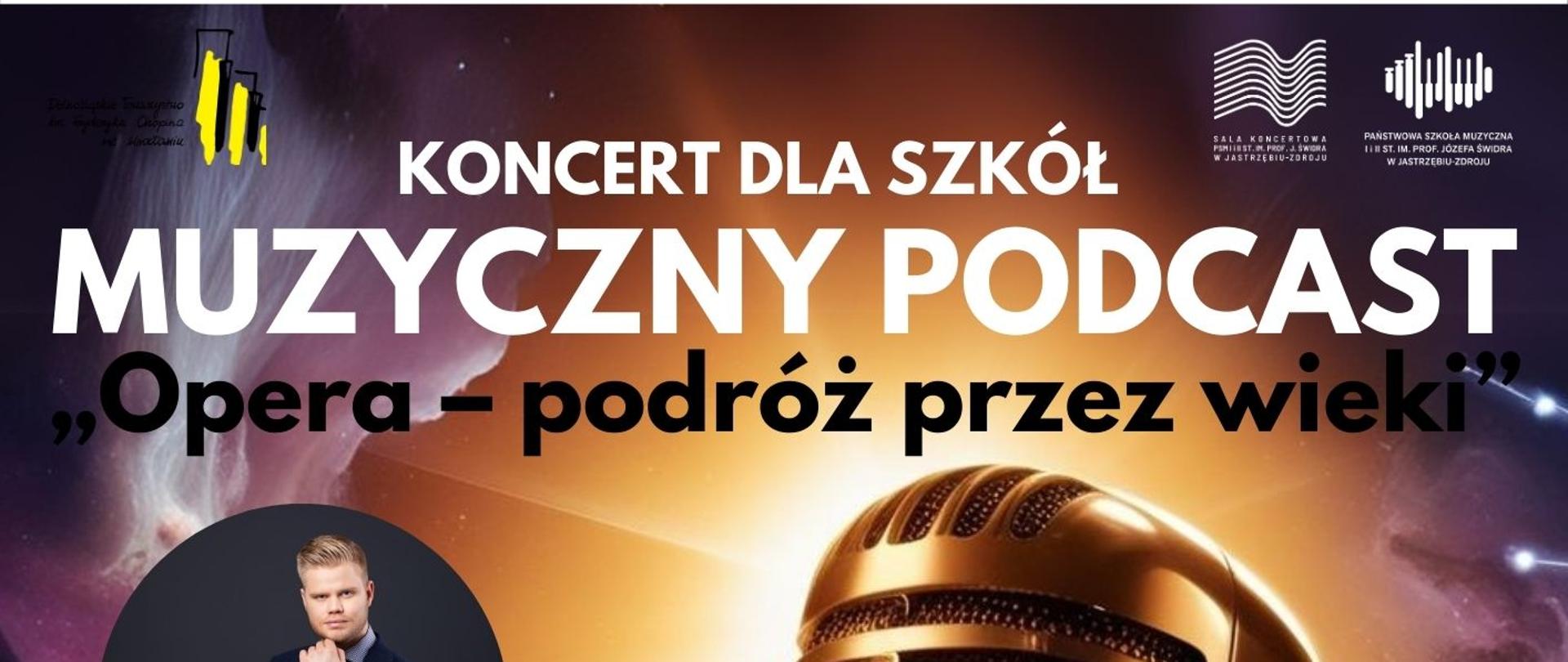 Plakat informacyjny dotyczący Koncertu dla szkół odbywającego się w dniu 12.03.2025 o godz. 13.00.