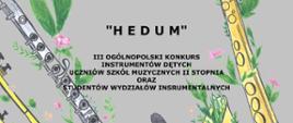 Na szarym tle, w prawym górnym rogu foto patrona konkursu prof. Tadeusza Zgółki. Poniżej informacje dotyczące fundacji - organizatora. Nizej informacje dotyczące konkursu, od lewej symbole instrumentów dętych trąbki, fletu, klarnetu i saksofonu.
