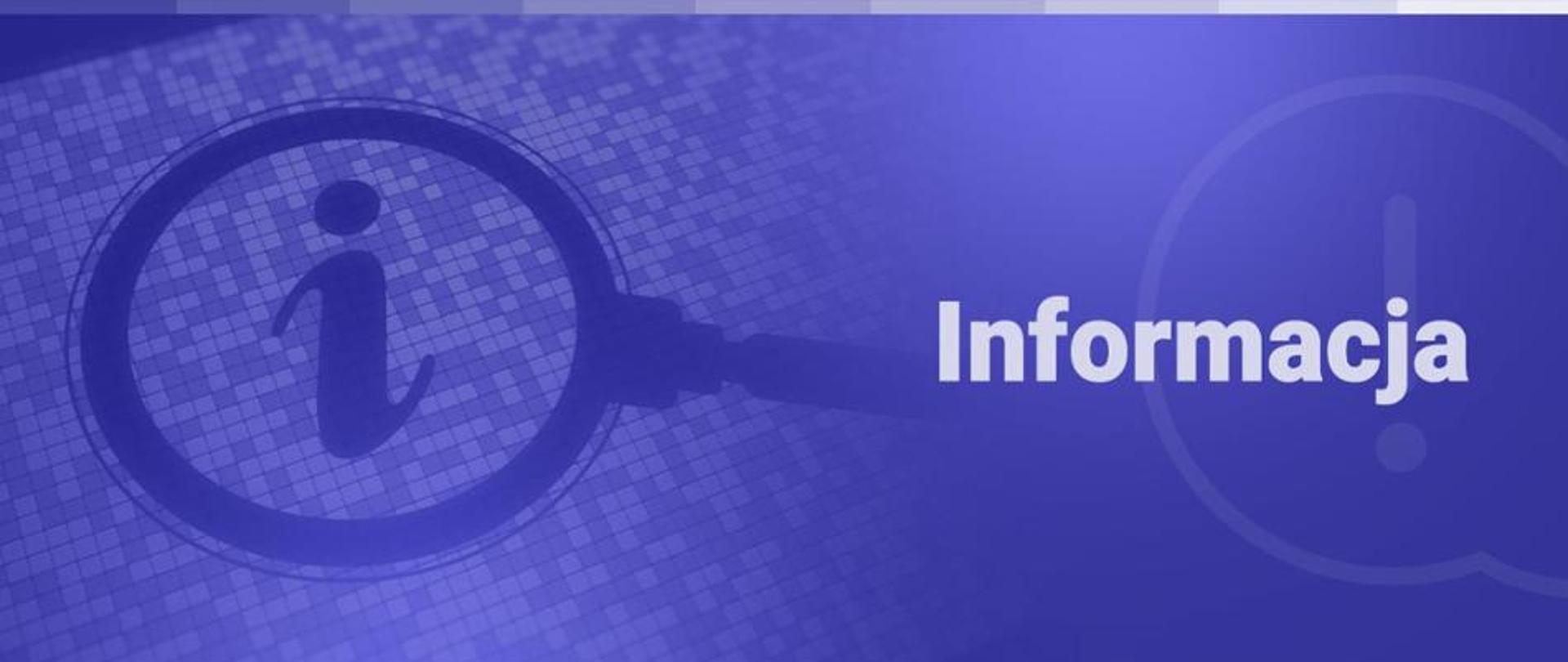 na zdjęciu widać małą literę i oraz napis Informacja z wykrzyknikiem