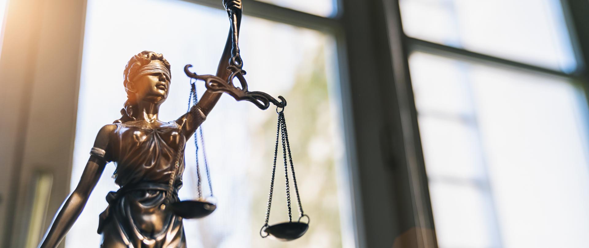 The Statue of Justice symbol, legal law concept image