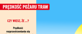 Grafika przedstawiająca informacje dotyczące pożaru traw.