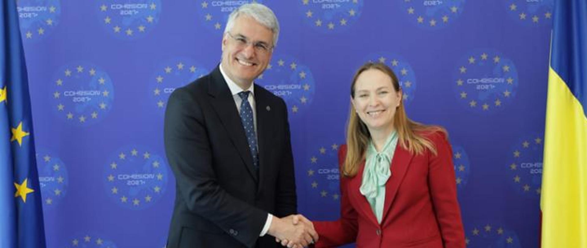 On the photo: Katarzyna Pełczyńska-Nałęcz, the Minister of Development Funds and Regional Policy and Dragoș Pîslaru, Romania’s Minister for Investment and European Projects