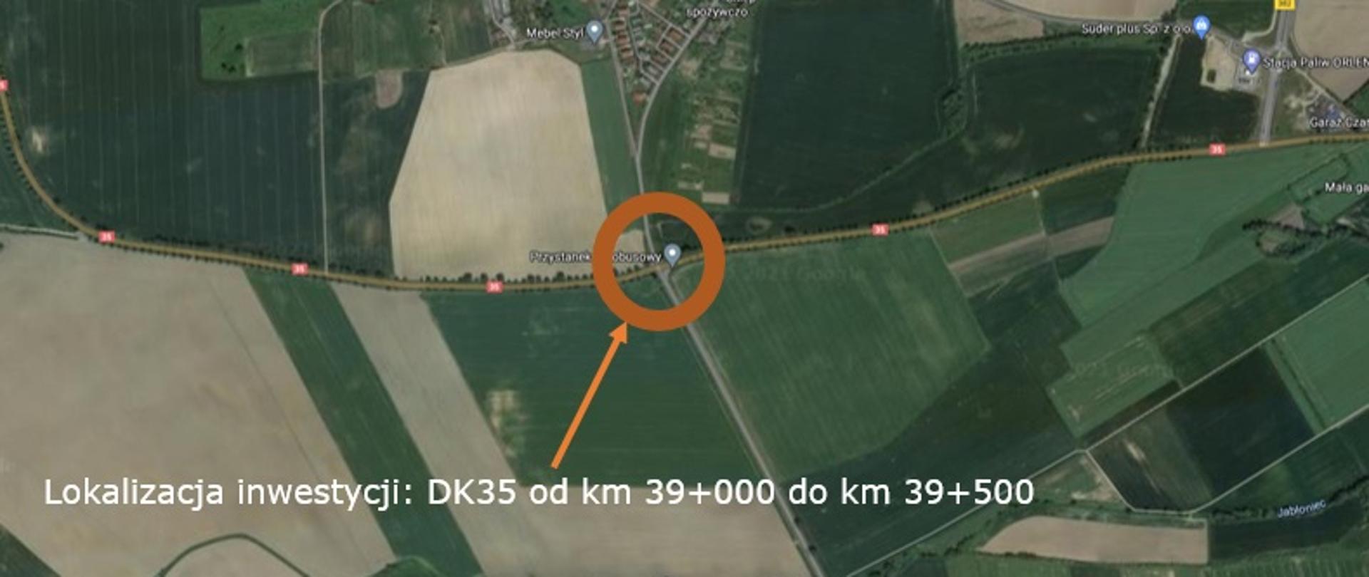 NA zdjęciu widać mapę ze skyrzyżowaniem k. m. Komorów