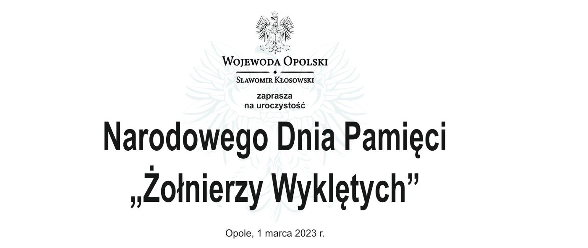 Na zdjęciu znajduje się tekst z zaproszeniem na uroczystość obchodów Narodowego Dnia Pamięci " Żołnierzy Wyklętych" 