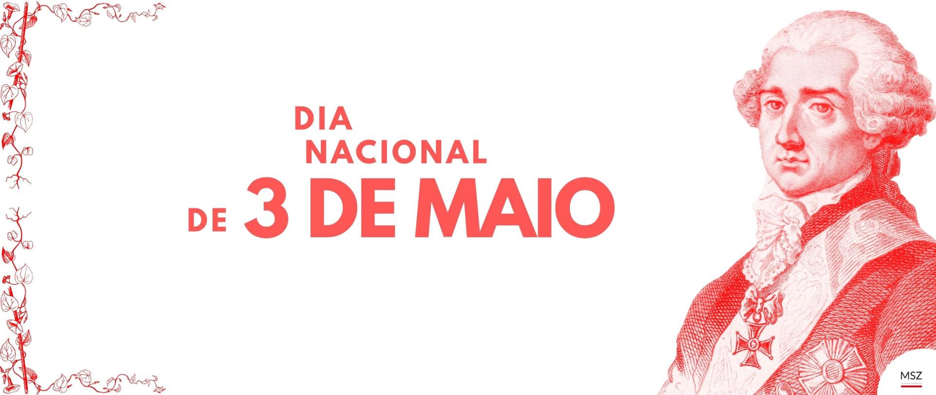 À direita, encontra-se a efígie do Rei Estanislau Augusto Poniatowski. No centro, lê-se a inscrição "Dia Nacional de 3 de Maio".