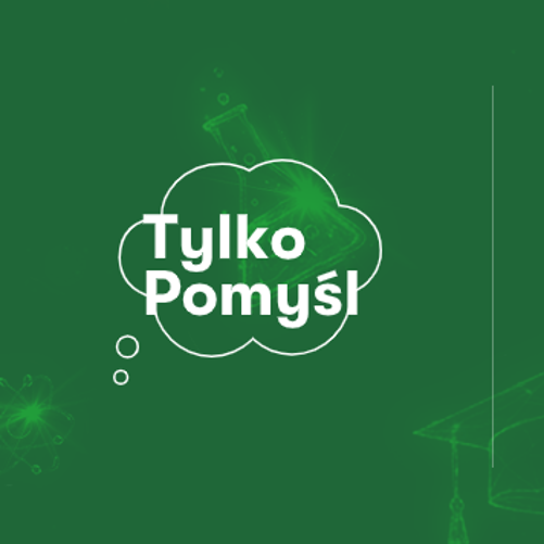 Grafika programu edukacyjnego „Tylko Pomyśl” z hasłem „Naucz się budować odporność informacyjną”.