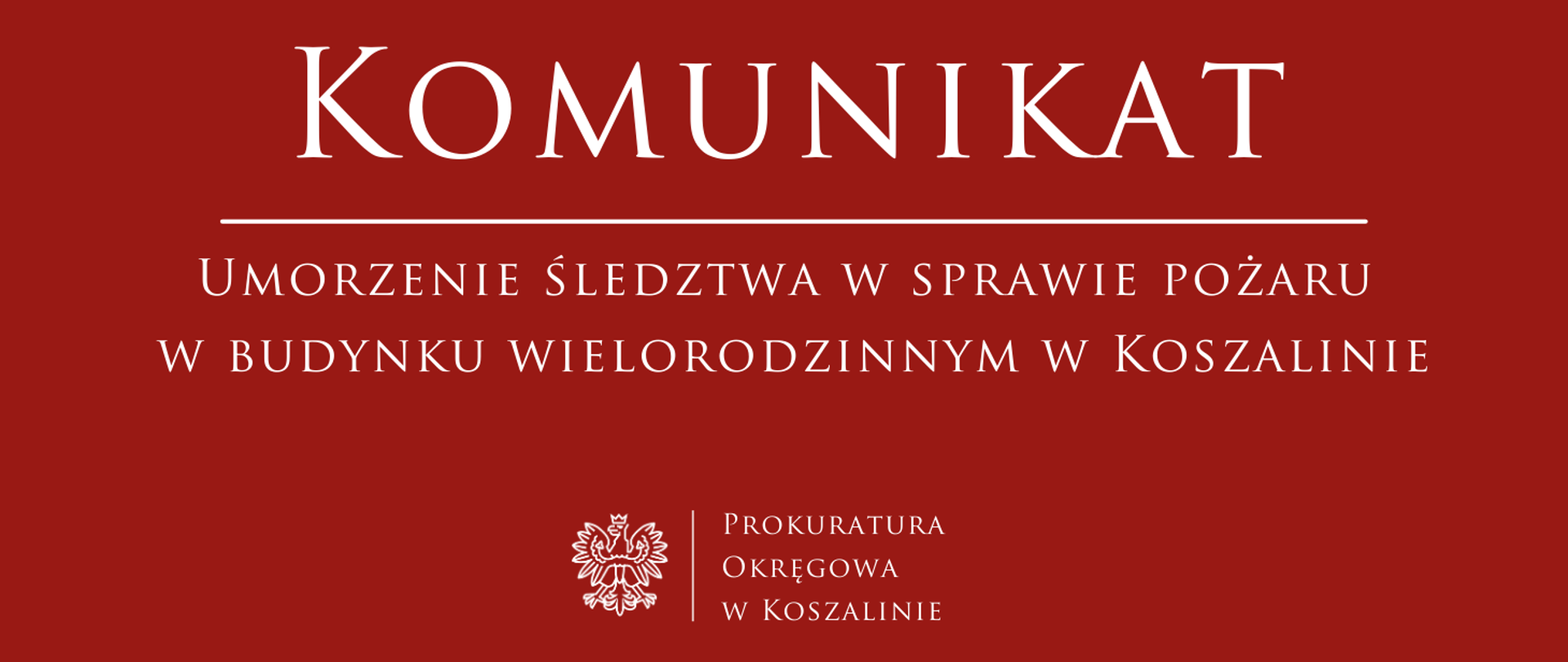 Umorzenie śledztwa w sprawie pożaru w budynku wielorodzinnym w Koszalinie