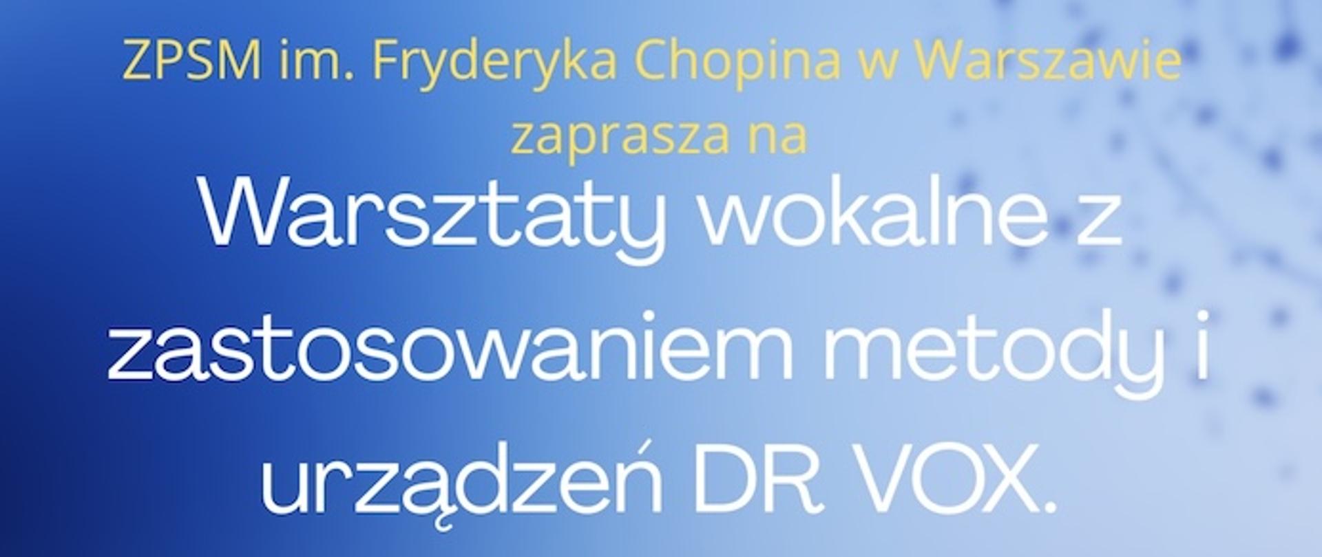 Afisz - 20.02.2026 - warsztaty dla wokalistów - Magdalena Szymańska