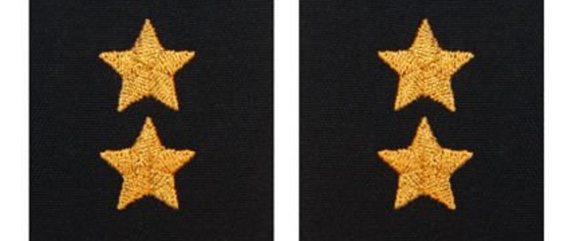 Dwa pagony ze stopniem młodszego kapitana.