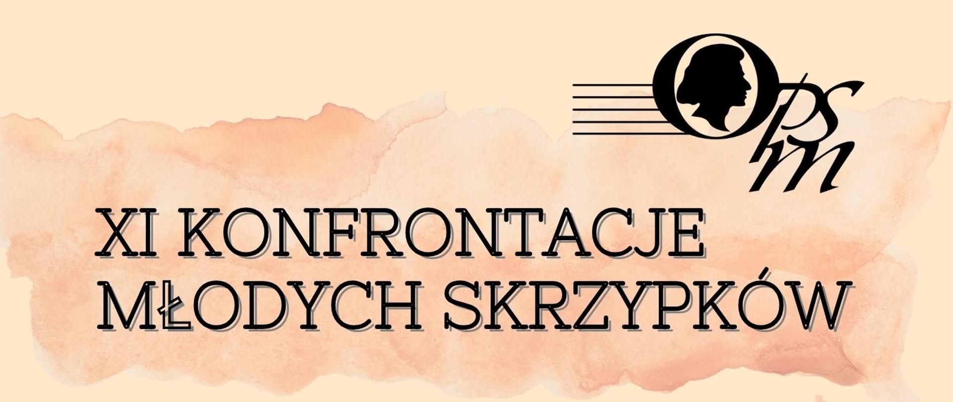 z prawej strony grafika skrzypiec, w górnym prawym rogu logo szkoły, całość na jasnym tle