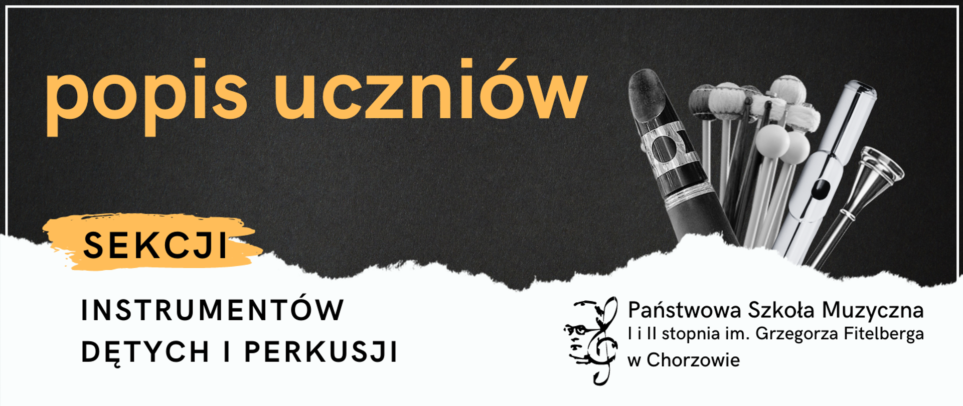 popis uczniów sekcji instrumentów dętych i perkusji