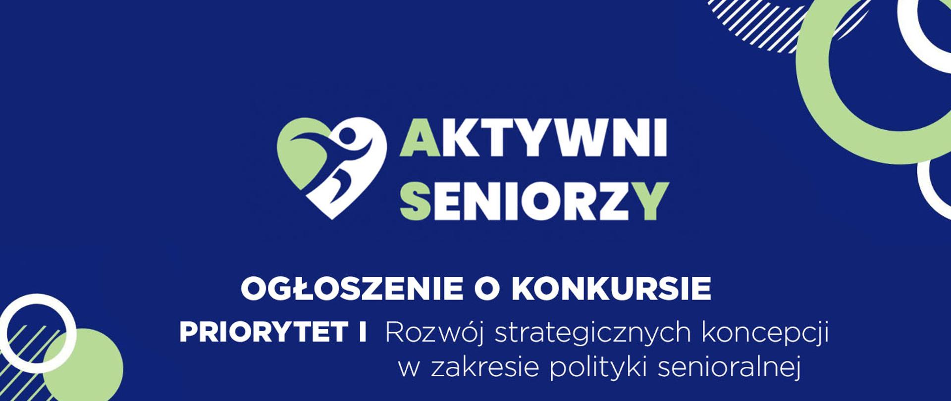 Ogłoszenie o konkursie Priorytet I Rozwój strategiczny koncepcji w zakresie polityki senioralnej 