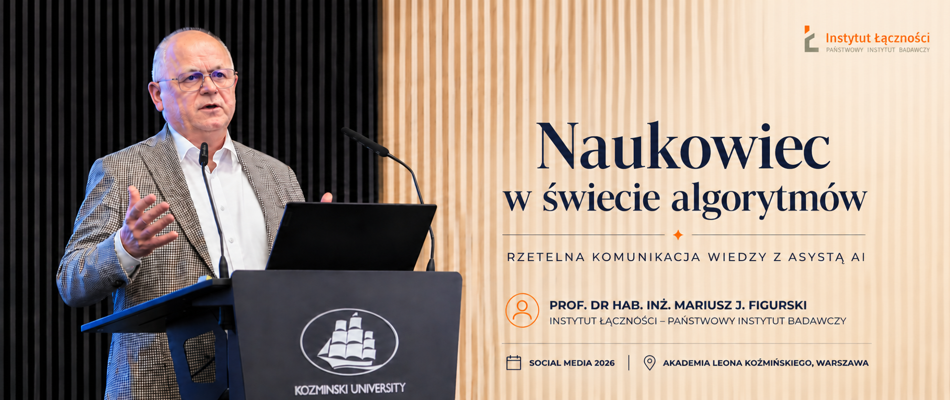 Prof. Figurski stoi przed mównicą