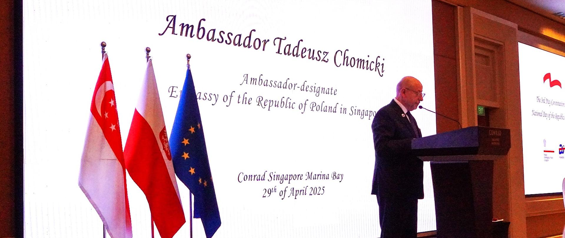 National Day Reception 2025 - opening remarks by the Ambassador of Poland in Singapore, Tadeusz Chomicki.