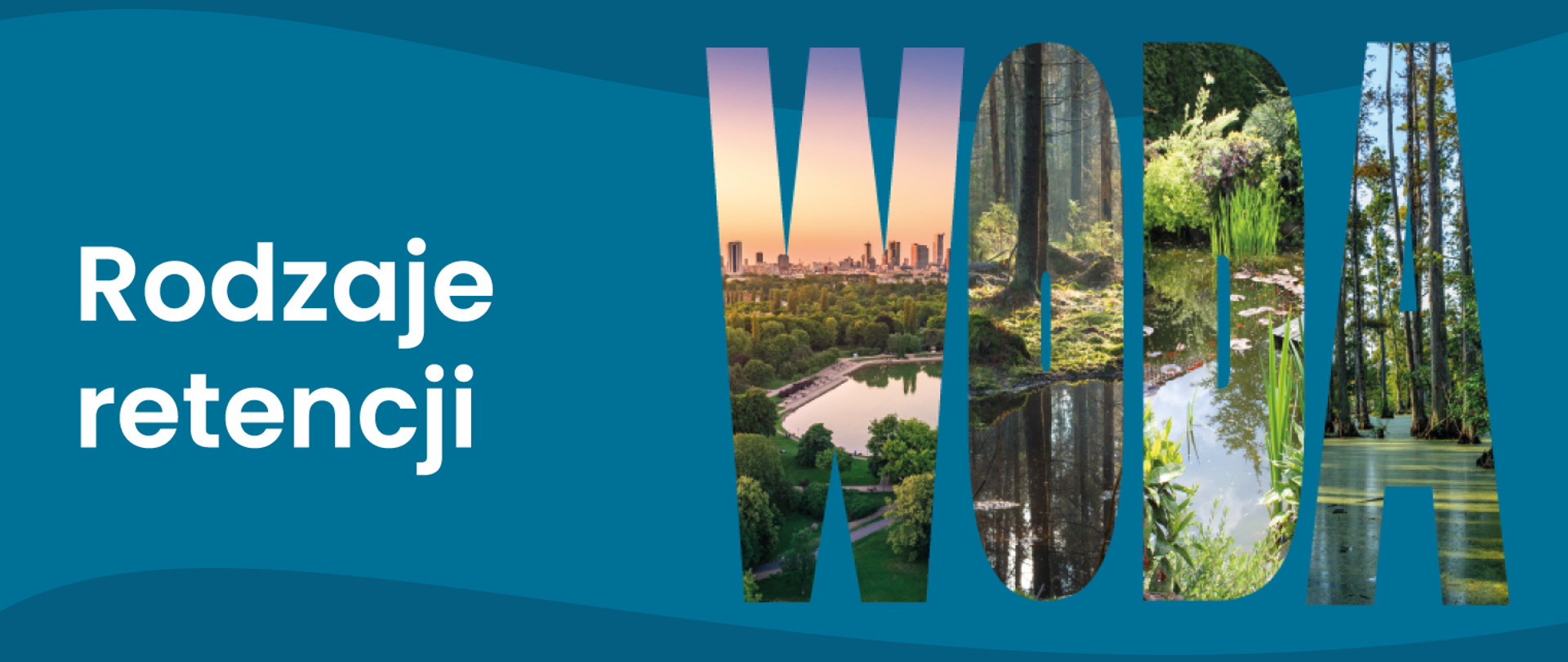 Napis woda na niebieskim tle 