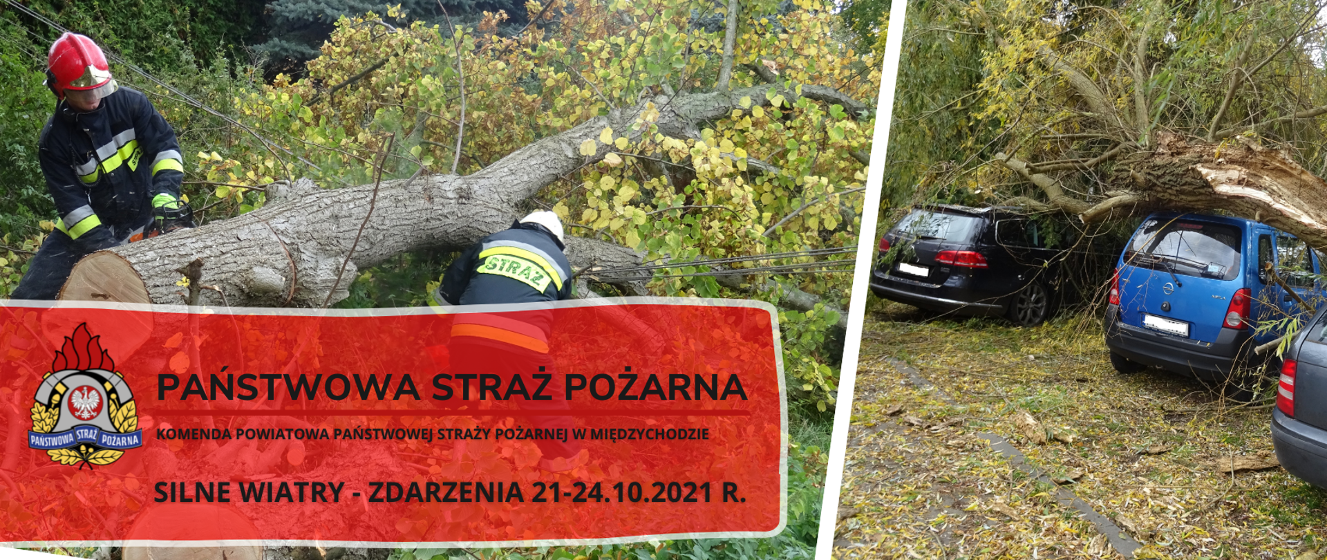 Zdarzenia w związku z silnymi wiatrami 21-24.10.2021 r.