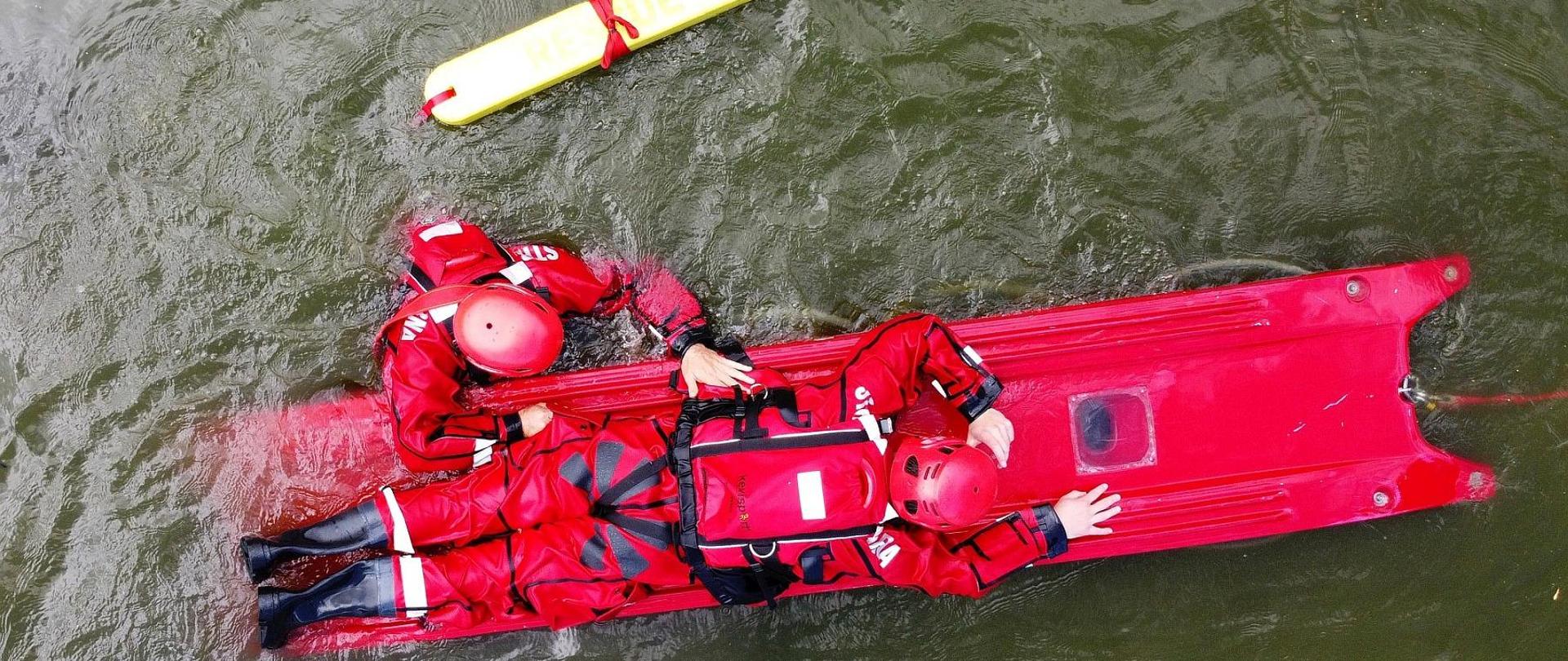 Ćwiczenia z zakresu ratownictwa wodnego - JRG PSP nr 2 w Skoczowie