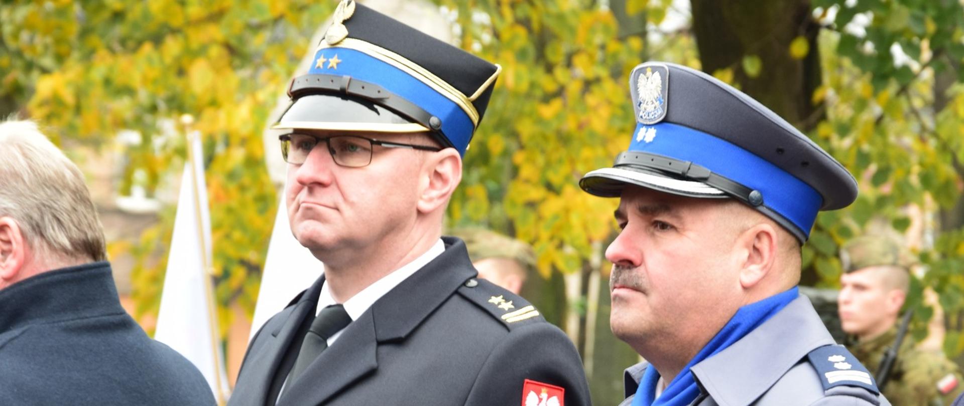 Obchody 11 listopada 2023 w Grójcu z udziałem z-cy KP PSP w Grójcu bryg. Krzysztofa Kędziery