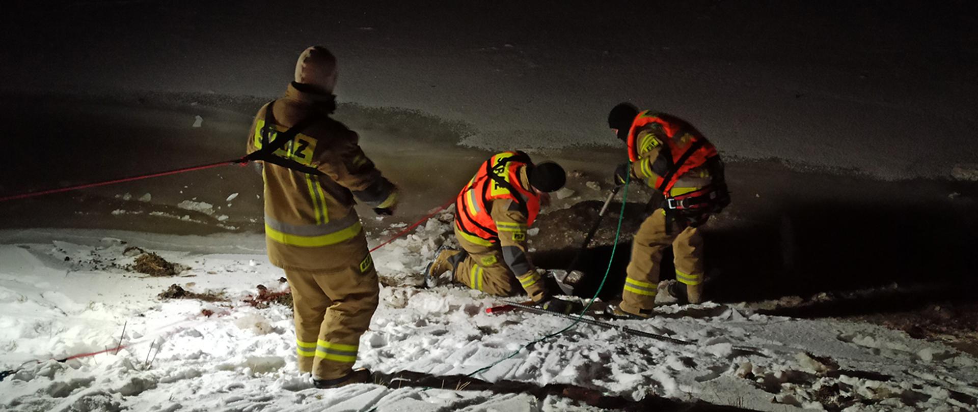 Strażacy podczas działań w Płocku