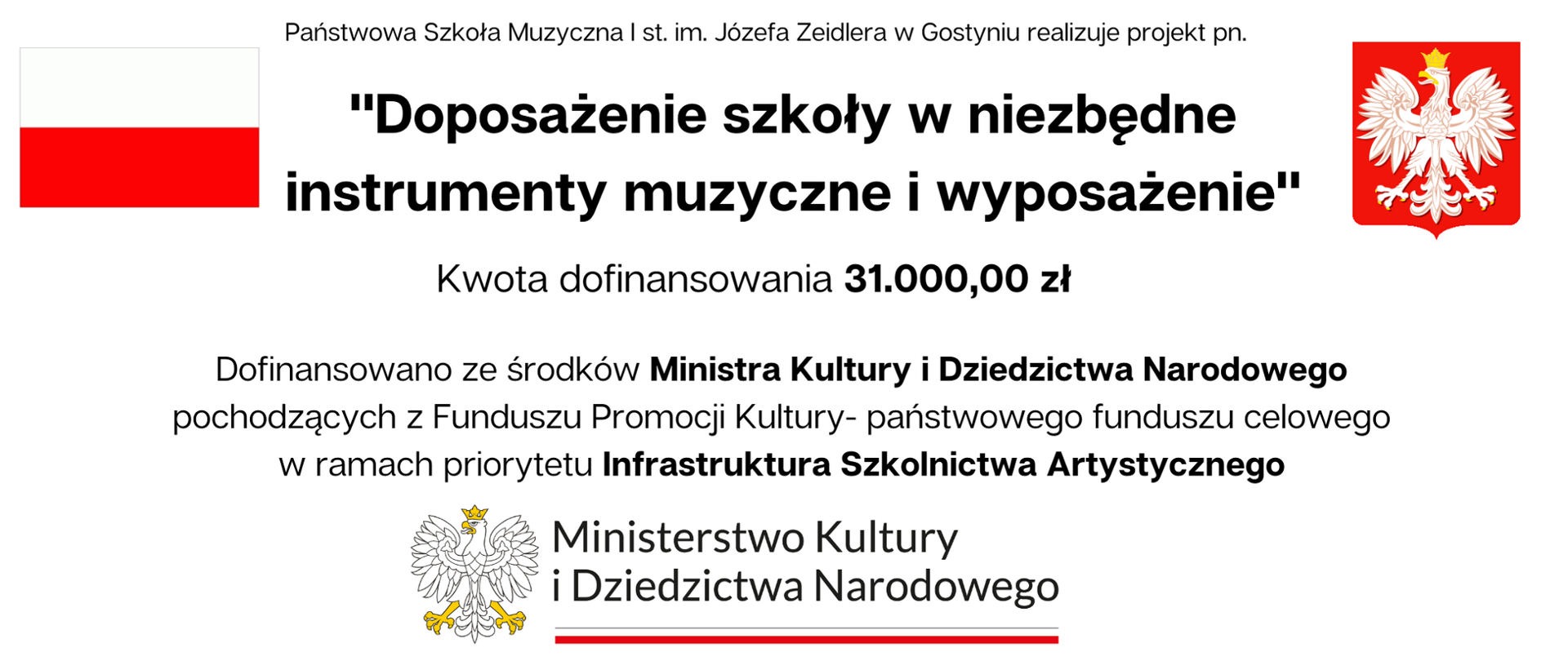 Zdjęcie ma białe tło. U góry znajduje się logo MKiDN. Poniżej widnieje informacja o dofinansowaniu MKiDN. W lewym dolnym rogu widać ikonę głośnika. 