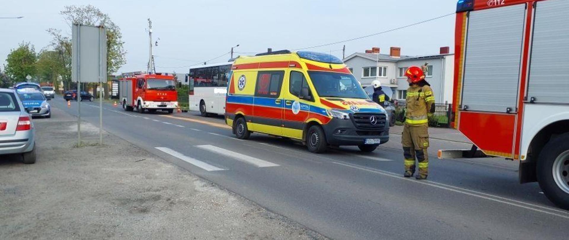 Strażak podczas zdarzenia