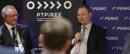 Wiceminister Tomasz Dąbrowski podczas panelu dyskusyjnego „Przyszłość rynku energii a pomoc publiczna w sektorze energii” 