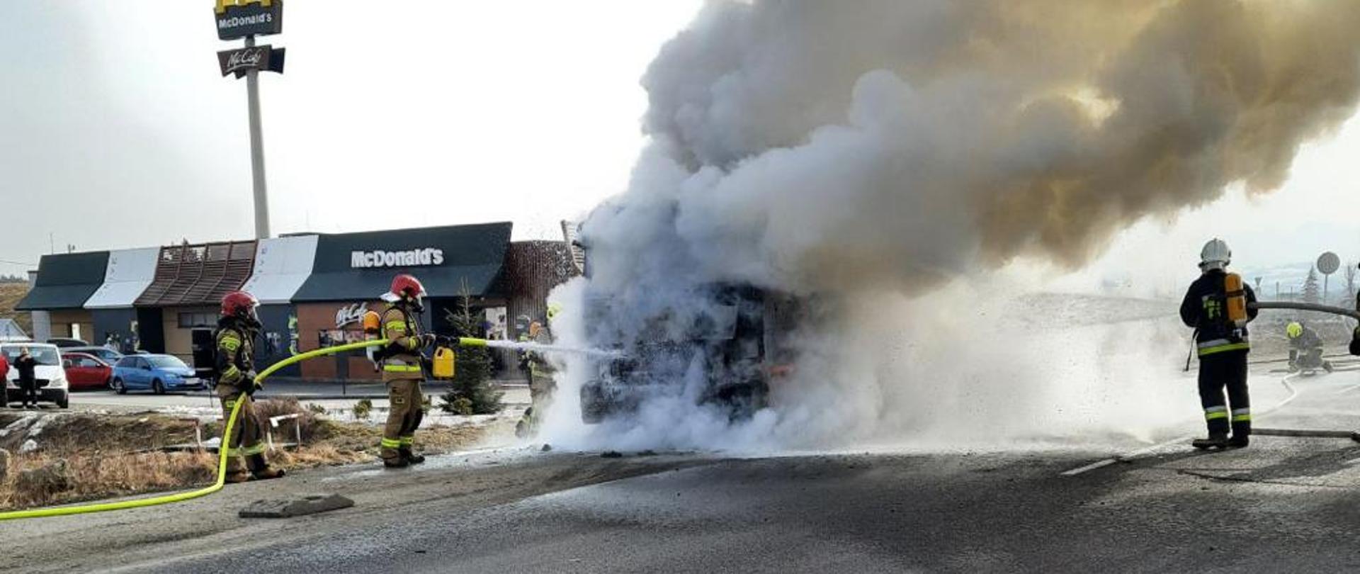 Pożar Betoniarki na Zakopiance w Nowym Targu