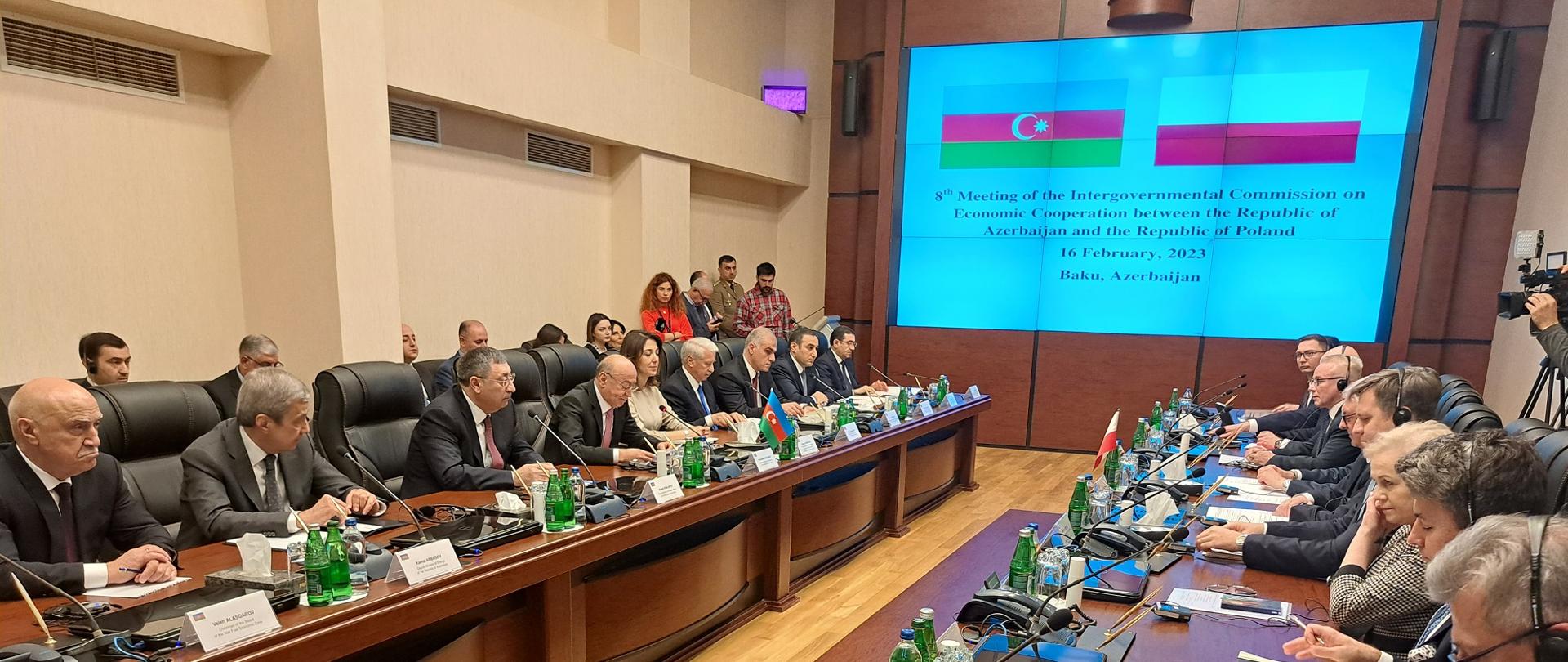 VIII posiedzenie Polsko-Azerbejdżańskiej Komisji Międzyrządowej ds. Współpracy Gospodarczej (Baku, 16.02.2023)