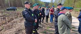Zdjęcie przedstawia uczestników akcji sadzenia lasu