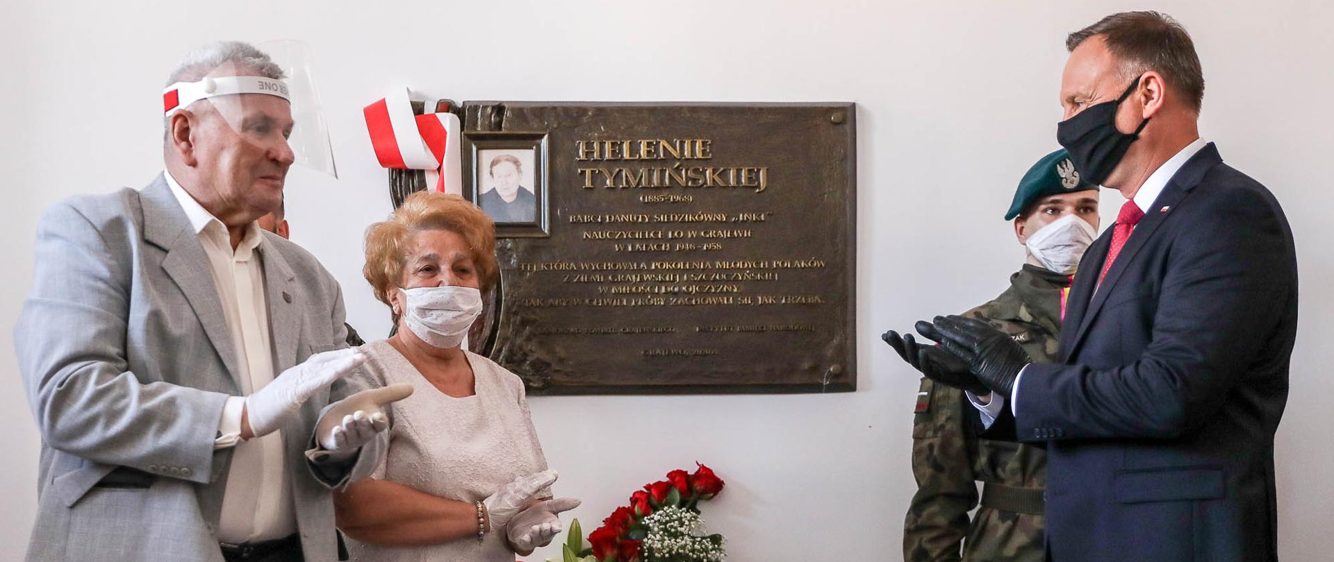 Odsłonięcie tablicy poświęconej Helenie Tymińskiej w Grajewie 