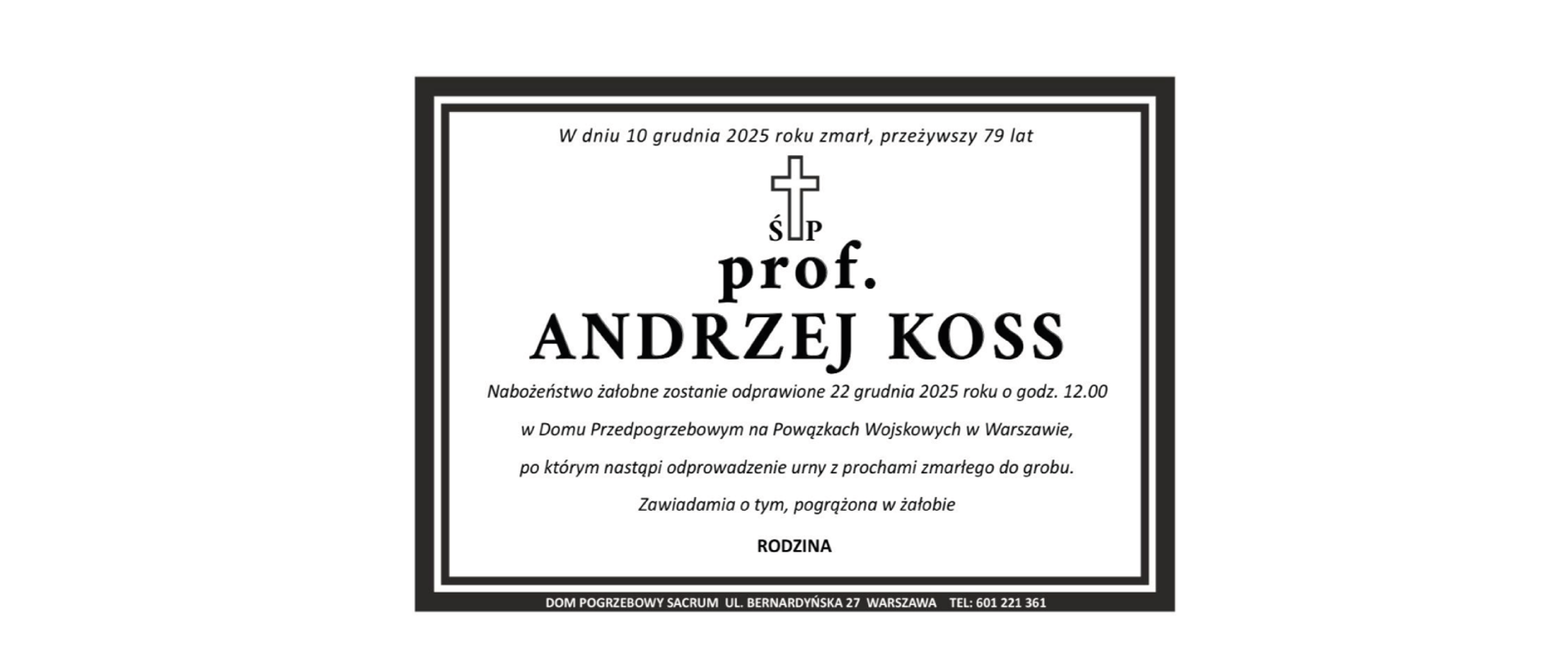 Zmarł prof. Andrzej Koss - absolwent Plastyka