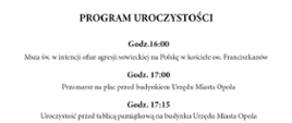 Program uroczystości 