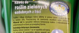Zdjęcie przedstawia przykładową etykietę produktu nawozowego 