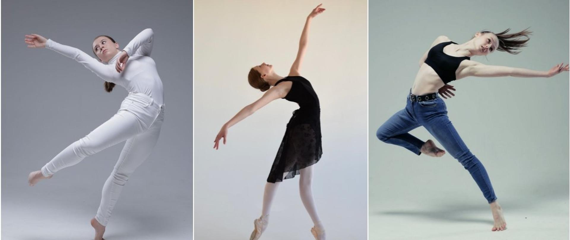 Uczennice Aleksandra Szeląg, Marta Makurat oraz Martyna Jakubowska kolarz złożony z trzech fotografii dziewczyn 