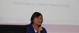 Alicja Kulka, p.o. Główny Geodeta Kraju podczas otwarcia XXIX Konferencji PTIP.