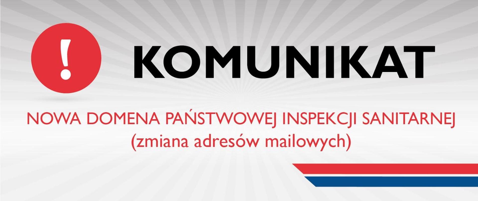 Od 14 czerwca 2022 r. nowa domena pocztowa Państwowej Inspekcji Sanitarnej: @sanepid.gov.pl. Dotychczasowe domeny zostają wyłączone i nie będą już aktywne